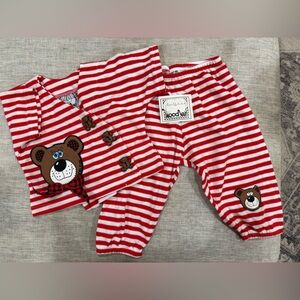 Red and White Striped Bear Set